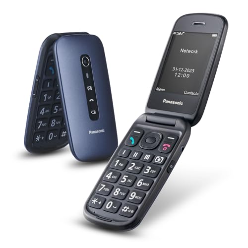 Panasonic Kx-Tu550Exc Telefono 4G Cellulare Essenziale Per Anziani A Conchiglia, Fotocamera Da 1.2Mp, Telefono Per Anziani Con Schermo Grande Da 2.8",