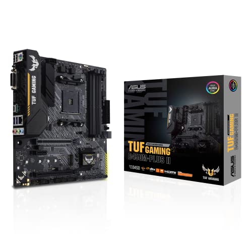 Asus Tuf Gaming B450M-Plus Ii, Scheda Madre Micro Atx, Amd B450 (Am4), M.2, Microfono Con Cancellazione Del Rumore Ai, Usb 3.2 Gen 2 Type-A, Usb 3.2 G