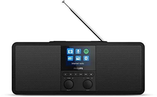 Philips Radio Via Internet R8805/10 Dab+ Con Spotify Connect (Bluetooth, Allarme Doppio, Timer Per Spegnimento Automatico, Base Di Ricarica Wireless Q