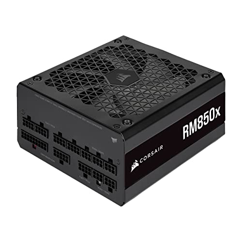 Corsair Rm850X 80 Plus Gold Alimentatore 850 Watt Atx Modulare, Ventola Levitazione Magnetica 135 Mm, Condensatori Giapponesi, Riattivare Rapidamente,