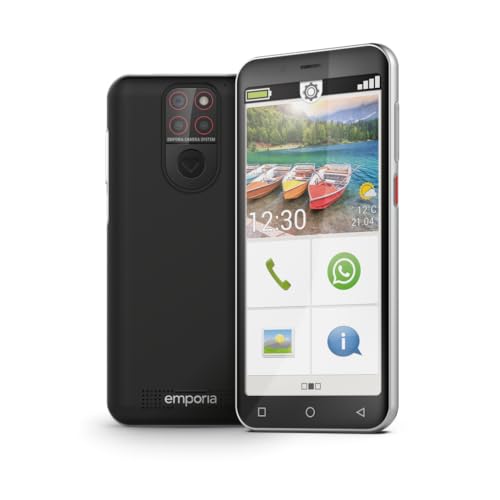 Emporia Smart.5 Mini, Seniorenhandy, 4G Volte, Smartphone Anziani Senza Contratto, Telefono Cellulare Con Pulsante Di Emergenza, Display Da 4,95", And