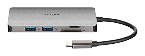 D-Link Dub-M810 Hub Usb Di Tipo C 8 In 1, Con Hdmi 4K E 1080 P, 2 Porte Usb 3.0 E Usb 2.0, Lettore Di Schede Sd E Microsd, Porta Rete Rj45 1 Gbps, Un