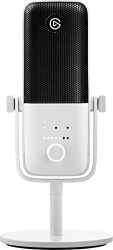 Elgato Wave:3 White, Microfono Condensatore Usb Premium Per Streaming, Podcast, Gaming E Home Office, Software Di Mixaggio Gratis, Plug-In Per Effetti