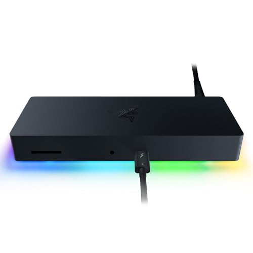 Razer Thunderbolt 4 Dock Chroma - Hub Premium Con Illuminazione Rgb Per Windows E Mac (10 Porte In Una, Uscita Per Due Monitor 4K O Un Monitor 8K) Ner