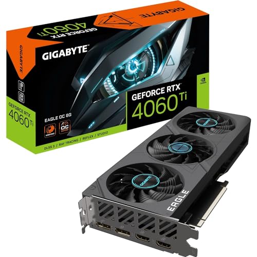 Gigabyte Geforce Rtx 4060 Ti Eagle Oc 8Gb Scheda Grafica - Gddr6 18Gbps 128Bit, Pci-E 4.0, 2X Displayport 1.4, 2X Hdmi 2.1A, Nvidia Dlss 3, Supports 4