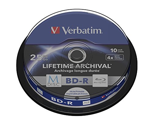 Verbatim Bd-R 25Gb 4X (10) 43825 Mdisc Cake Box