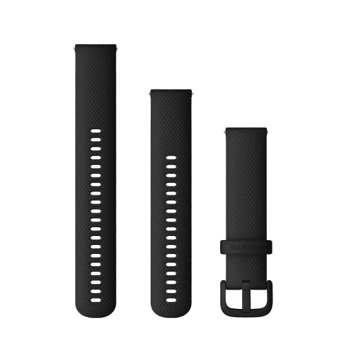 Cinturino Originale Garmin, 20Mm, Sgancio Rapido, Silicone, Black