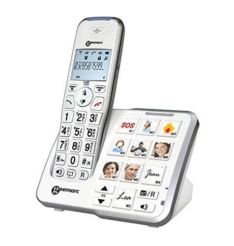 Geemarc Amplidect 295 Photo - Telefono Fisso Amplificato Con Segreteria Telefonica, Potente Suoneria E Grandi Pulsanti Fotografici Personalizzabili Pe