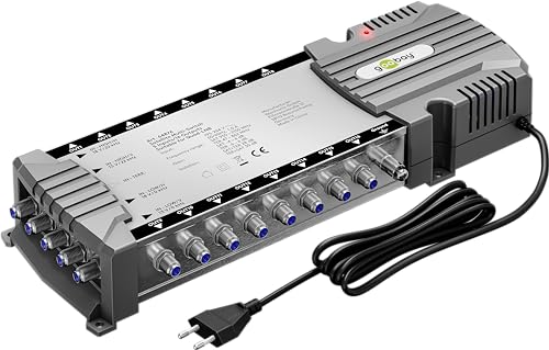 Goobay 64876 Interruttore Multiswitch Satellitare Compatto, 5 Ingressi, 16 Uscite, 4K, 8 K, Uhd/Dab+, Per 16 Partecipanti