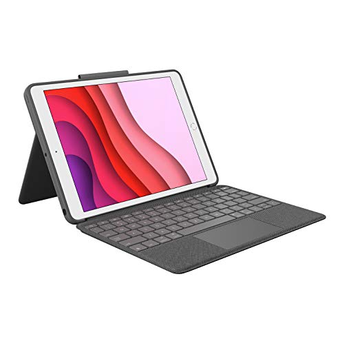 Logitech Combo Touch Per Ipad (7A, 8A E 9A Generazione) Custodia Con Trackpad Di Precisione, Layout Tedesco Qwertz - Nero