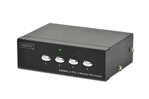 Digitus Lp7575 Switch Selettore Video Vga, 15 Poli Femmina 4 Pc, 1 Monitor