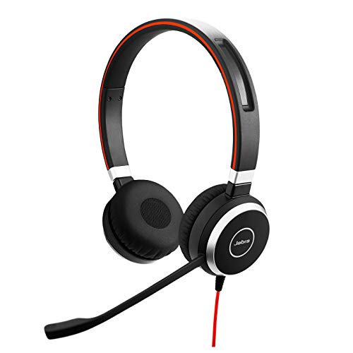 Jabra Evolve 40 Ms Stereo Headset – Microsoft Certified Headphones For Voip Softphone With Passive Noise Cancellation – Usb-Cable With Controller – Bl