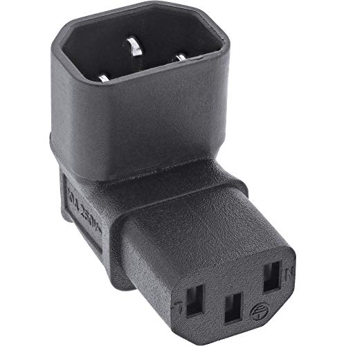 Inline® Adattatore Di Rete Iec 60320 C14 / C13, Angolato Alto/Basso, 3 Poli
