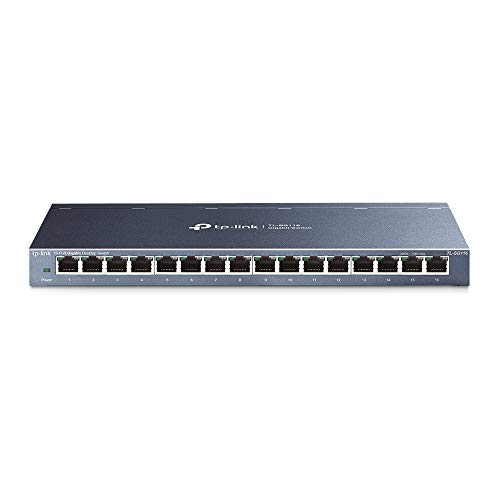 Tp-Link Tl-Sg116 Switch 16 Porte Gigabit, 10/100/1000 Mbps, Plug & Play, Nessuna Configurazione Richiesta, Struttura In Acciaio
