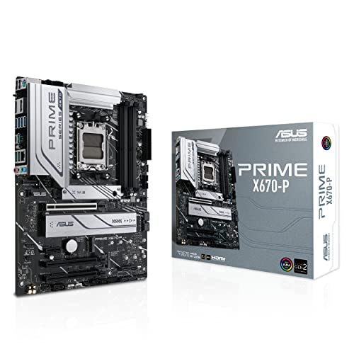 Asus Prime X670-P Scheda Madre Atx, Amd X670, Amd Am5, Ddr5, Pci 5.0, Realtek 2.5Gb Ethernet, Realtek 7.1 Surround, 3Xm.2, 6Xsata 6Gb/S, Usb 3.2 Gen 2