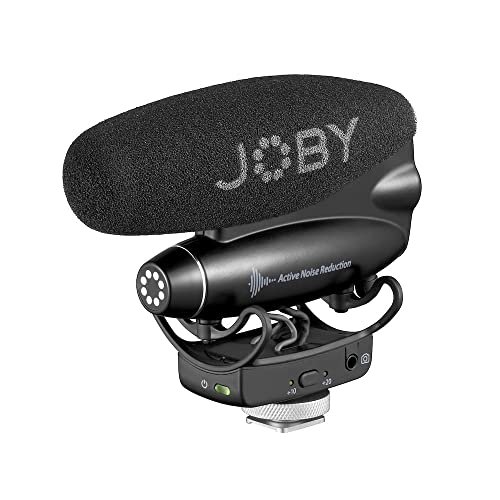 Joby Wavo Pro Microfono Direzionale Professionale On-Camera Shotgun, Riduzione Attiva Rumore Incorporata E Rycote Shock Mount, Microfoni Dinamici, Mic