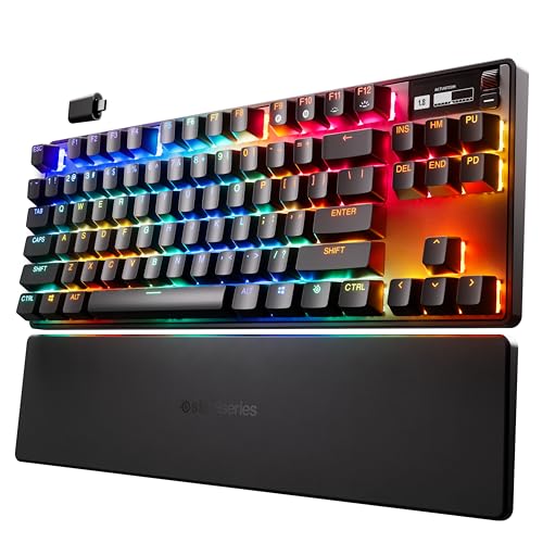 Steelseries Apex Pro Tkl Wireless Hypermagnetic Tastiera Da Gaming - La Più Veloce Al Mondo - Attuazione Regolabile - Tkl - Copritasti In Pbt - Blueto
