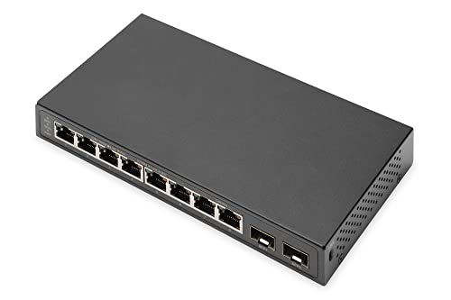 Digitus Switch Di Rete Gigabit A 10 Porte - Non Gestito - 8 Porte Rj45 - 2X Uplink Sfp - 10/100/1000 Mbps - Auto-Mdi/Mdi-X - Nero