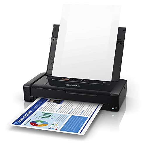 Epson Workforce Wf-110W, Stampante A4 Portatile Inkjet, Connettività Wi-Fi E Wi-Fi Direct, Batteria Integrata, Nero