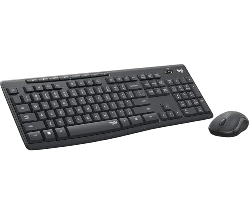 Logitech Mk295 Kit Mouse E Tastiera Wireless, Layout Americano Qwerty, Grigio