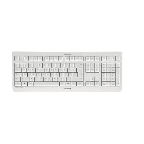 Cherry Kw 3000, Tastiera Senza Fili Con Tastierino Numerico, Layout Tedesco (Qwertz), Connessione Wireless A 2,4 Ghz, Tasti Silenziosi, Design Piatto,