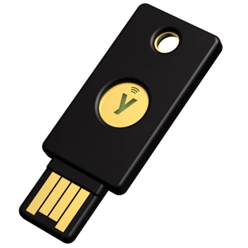 Yubico - Chiave Di Sicurezza Nfc, Autenticazione A Due Fattori (2Fa), Connessione Tramite Usb-A O Nfc, Certificata Fido U2F/Fido2, Nero