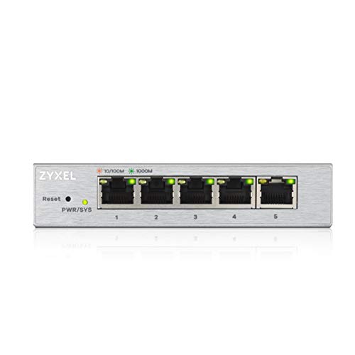 Zyxel 5-Port Gigabit Web Managed Switch, Porte Ethernet, Senza Ventole, Garanzia Limitata A Vita [Gs1200-5]