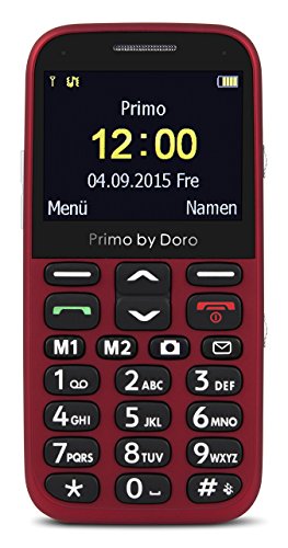 Doro Primo 366 Telefono Cellulare Bar, Singola Sim, 5.84 Cm (2.3"), 0.3 Mp, 1000 Mah, Rosso