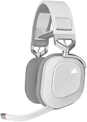 Corsair Hs80 Rgb Wireless Cuffie Da Gioco Multipiattaforma - Dolby Atmos - Microfono Omnidirezionale - Compatibile Con Icue - Pc, Mac, Ps5, Ps4 - Bian