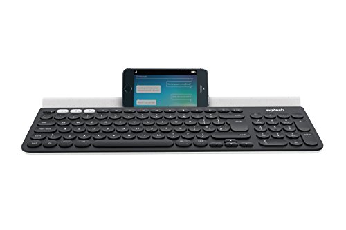 Logitech K780 Tastiera Wireless, Layout Tedesco Qwertz, Grigio (Scuro)/Bianco
