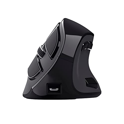 Trust Mouse Wireless Ergonomico Ricaricabile, Nero, One Size