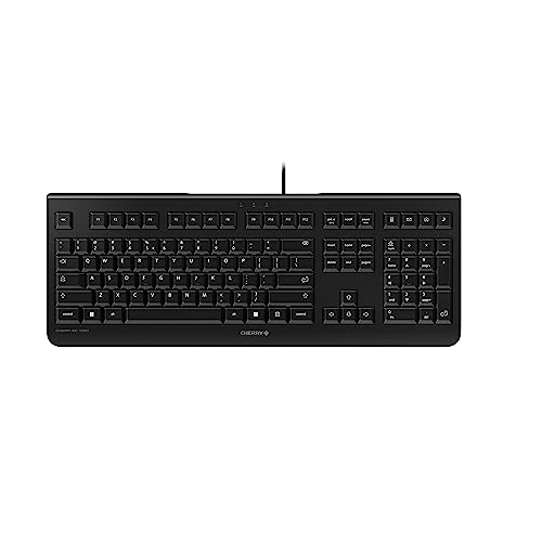 Cherry Kc 1000, Tastiera Cablata, Layout Italiano (Qwerty), Plug & Play Tramite Porta Usb, Design Piatto, Digitazione Silenziosa, Nero