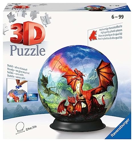 Ravensburger 3D Puzzle 11565 - Puzzle-Ball Mystische Drachen - Puzzeln In Drei Dimensionen Nach Motiv Oder Zahlen - Für Erwachsene Und Kinder Ab 6 Jah