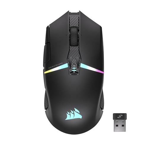 Corsair Nightsabre Wireless Rgb Mouse Da Gioco Fps/Moba - 26.000 Dpi - 11 Pulsanti Programmabili - Batteria Fino A 100 Ore - Compatibile Con Icue - Pc