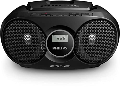 Philips Az215B/12 Lettore Cd Boombox, Sintonizzatore Digitale Fm, 3 Watt, Entrata Audio, Nero