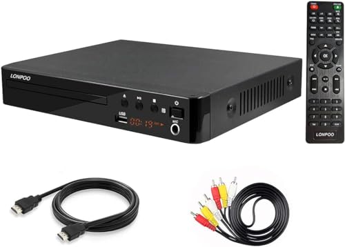Lettore Hd Dvd Per Tv, Multi Regione Libera Lettori Dvd Cd Con Uscita Hdmi & Av, Ingresso Usb, Ingresso Mic, Display A Led