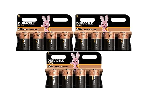 12X Duracell D Plus Lr20 Mn1300 Alcaline (3 Blister Da 4 Batterie) 12 Pile