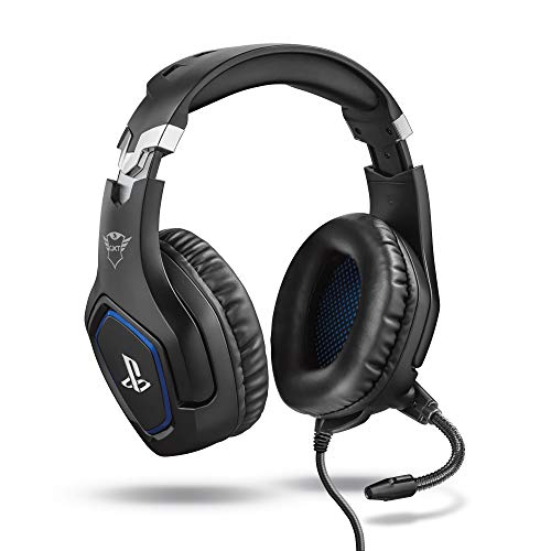 Trust Gaming Gxt 488 Forze Cuffie Ps4 E Ps5 Con Licenza Ufficiale Playstation, Over-Ear, Microfono Ripiegabile E Archetto Regolabile, Jack Audio 3.5 M