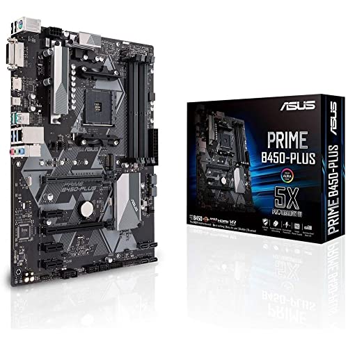 Asus Sockel Am4 Per Scheda Madre Prime B450-Plus (Atx, Amd Am4, Speicer Ddr4, M.2 Nativi, Usb 3.1 Gen 2), Nero, 30 X 23.5 X 5 Cm, 450 Grammi