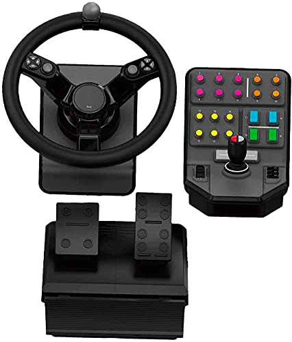 Logitech G Saitek Farm Sim Controller, Pack Farming Simulator: Volante, Console Di Controllo, Pedali Del Gas E Del Freno, Intervallo Di Sterzo 900°, O