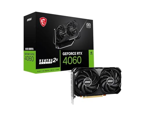 Msi Geforce Rtx 4060 Ventus 2X Black 8G Oc Scheda Video - 8Gb Gddr6 (17 Gbps/ 128-Bit), Pci Express Gen 4X8, Connettori 8-Pin X 1, Displayport X 3 (V1