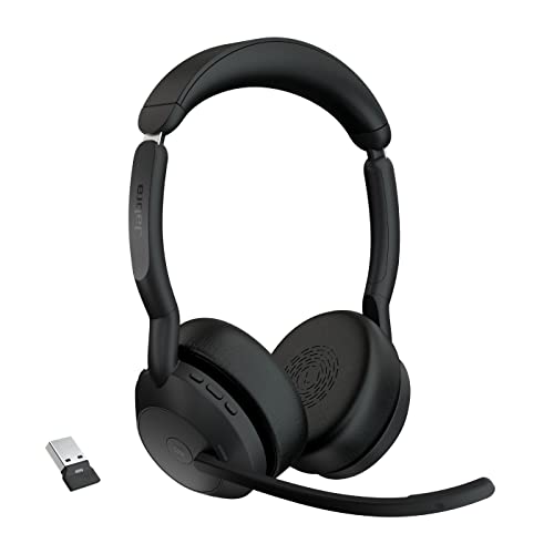 Jabra Evolve2 55 Cuffie Wireless Stereo Con Tecnologia Jabra Air Comfort, Microfoni Con Cancellazione Del Rumore E Anc - Certificate Ms Teams, Funzion
