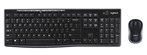 Logitech Mk270 Combo Tastiera E Mouse Wireless Per Windows, Layout Spagnolo Qwerty - Nero