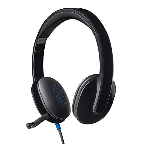 Logitech H540 Cuffie Cablate Per Computer, Cuffie Stereo Con Microfono Cancellazione Di Rumore, Usb, Controlli Integrati, Indicatore Luminoso Per Aud