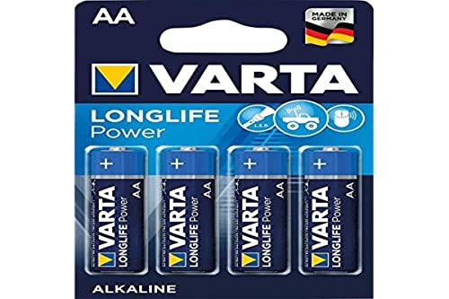 Varta High Energy Aa Alkaline 1.5V Non-Rechargeable Battery - Non-Rechargeable Batteries (Alkaline, Cylindrical, 1.5 V, 4 Pc(S), Aa, Blue, Silver)