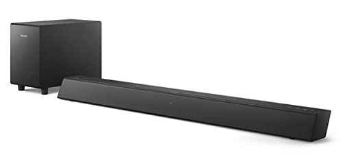 Philips Audio B5305/12 Soundbar Bluetooth Con Subwoofer Wireless, 2.1 Canali, 70 W, Hdmi Arc, Design Geometrico Con Staffa Per Montaggio A Parete