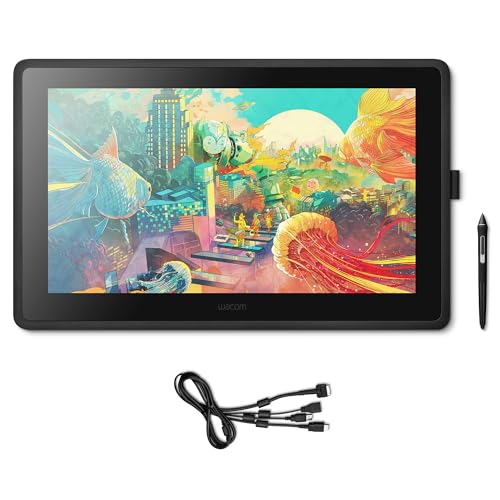Wacom Cintiq 22, Display Full Hd Da 1.920 X 1.080 Interattivo Con Penna Di Precisione Wacom Pro Pen 2, Comp, Supporto Regolabile Per Illustrare E Dise