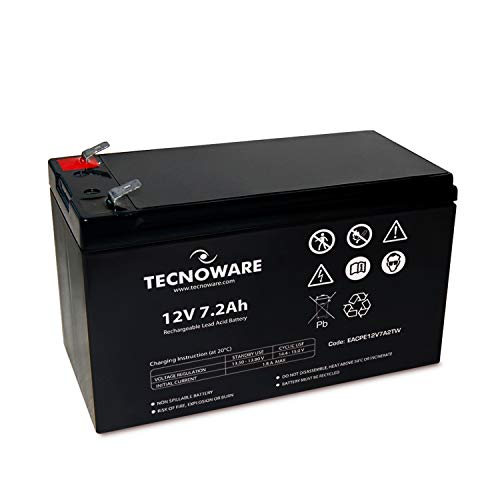 Tecnoware Batteria Ermetica Al Piombo 12 V Capacità 7 Ah - Per Ups, Sistemi Di Videosorveglianza E Allarme - Attacco Faston 6.3 Mm - Dimensioni 15,1 X