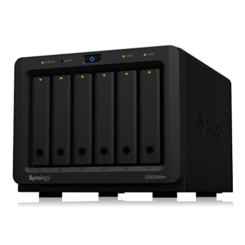 Synology Diskstation Ds620Slim 6-Bay Nas [2.5" Sata Hdd/Ssd. 2X Gigabit Lan. 2X Usb 3.0. 2Gb Ram]