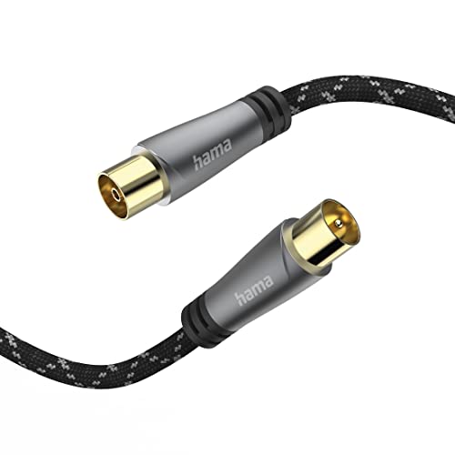 Hama Cavo Antenna, Coax. Maschio - Coax. Fem, Metallo, Dorato, 1,5 M, 120 Db